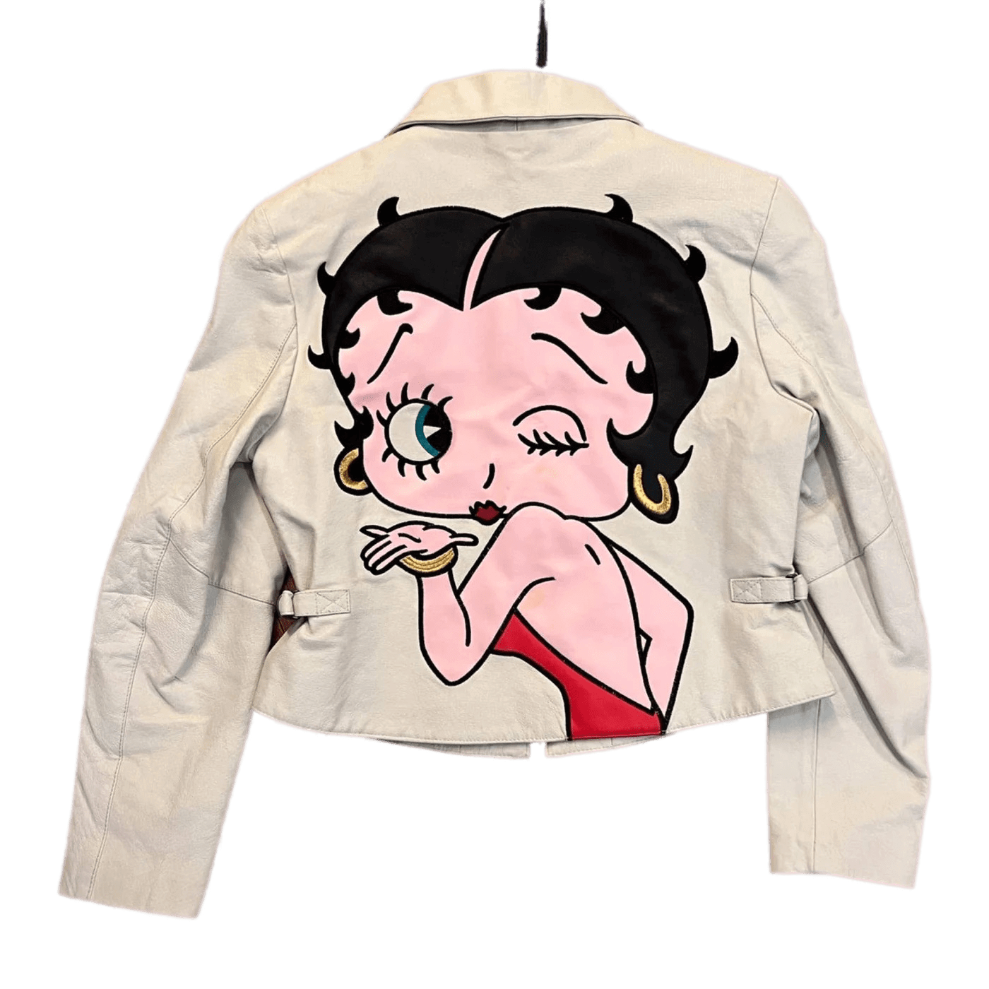 Vintage 90s Betty Boop White Leather Jacket | Jacketsland