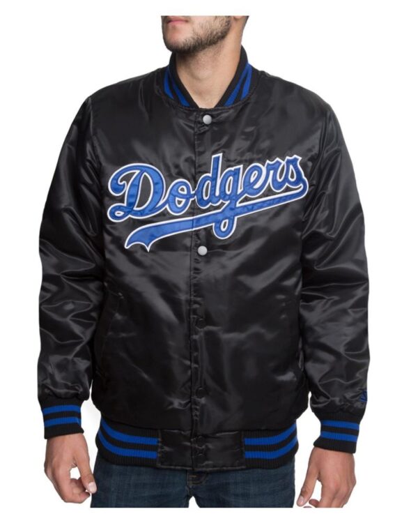 Dodgers Blue Patches Black Jacket