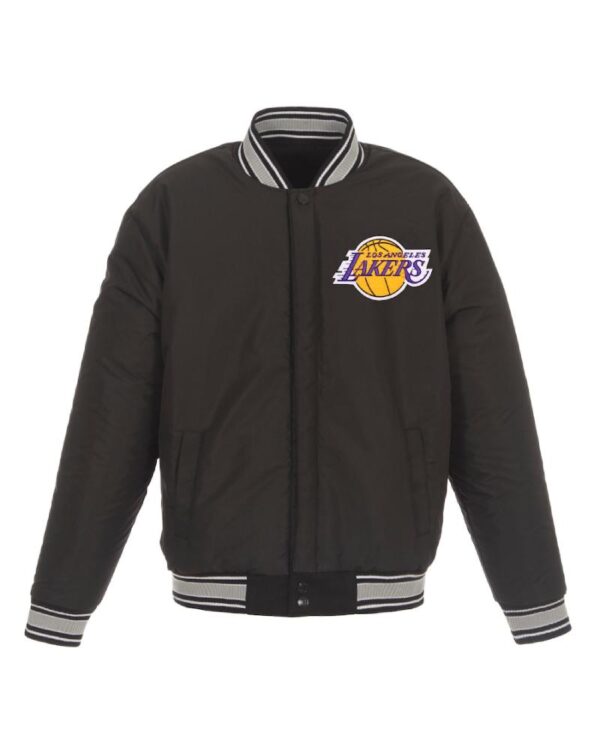 Lakers JH Design Black Wool & Poly-Twill Jacket