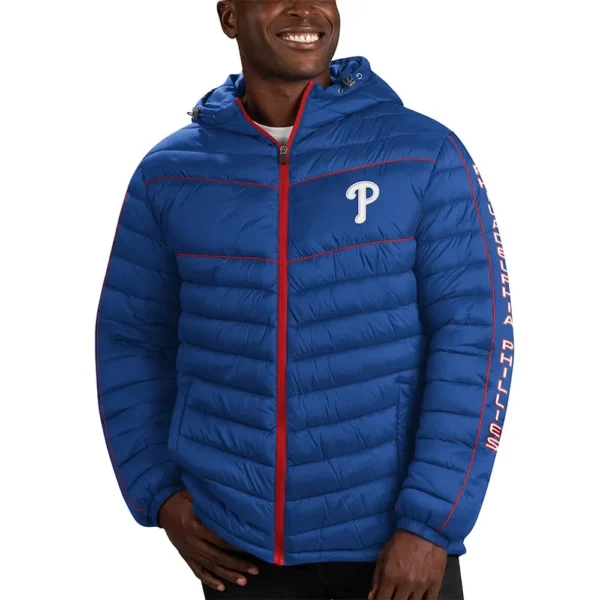 Puffer Philadelphia Phillies Soft Down Splitter Touch Royal Jacket