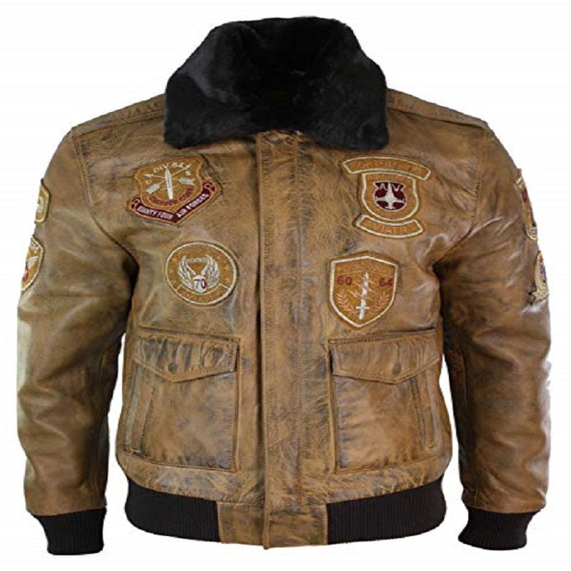 Men’s Brown Aviator Bomber Jacket | jackets land