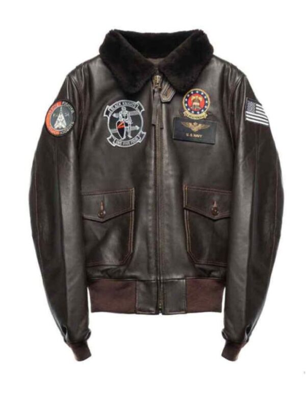 G-1 Goat Leather Flight Jacket With Patches