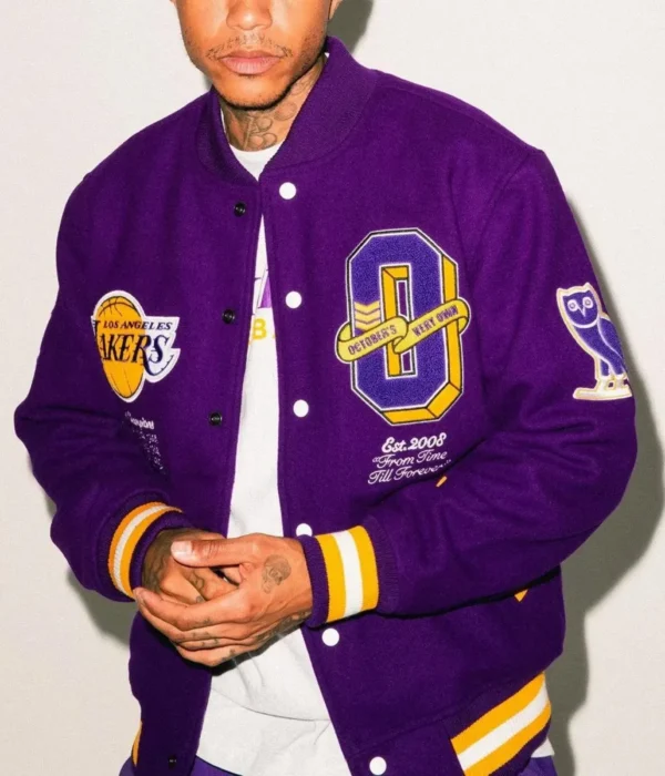 Varsity OVO LA Lakers Purple Jacket