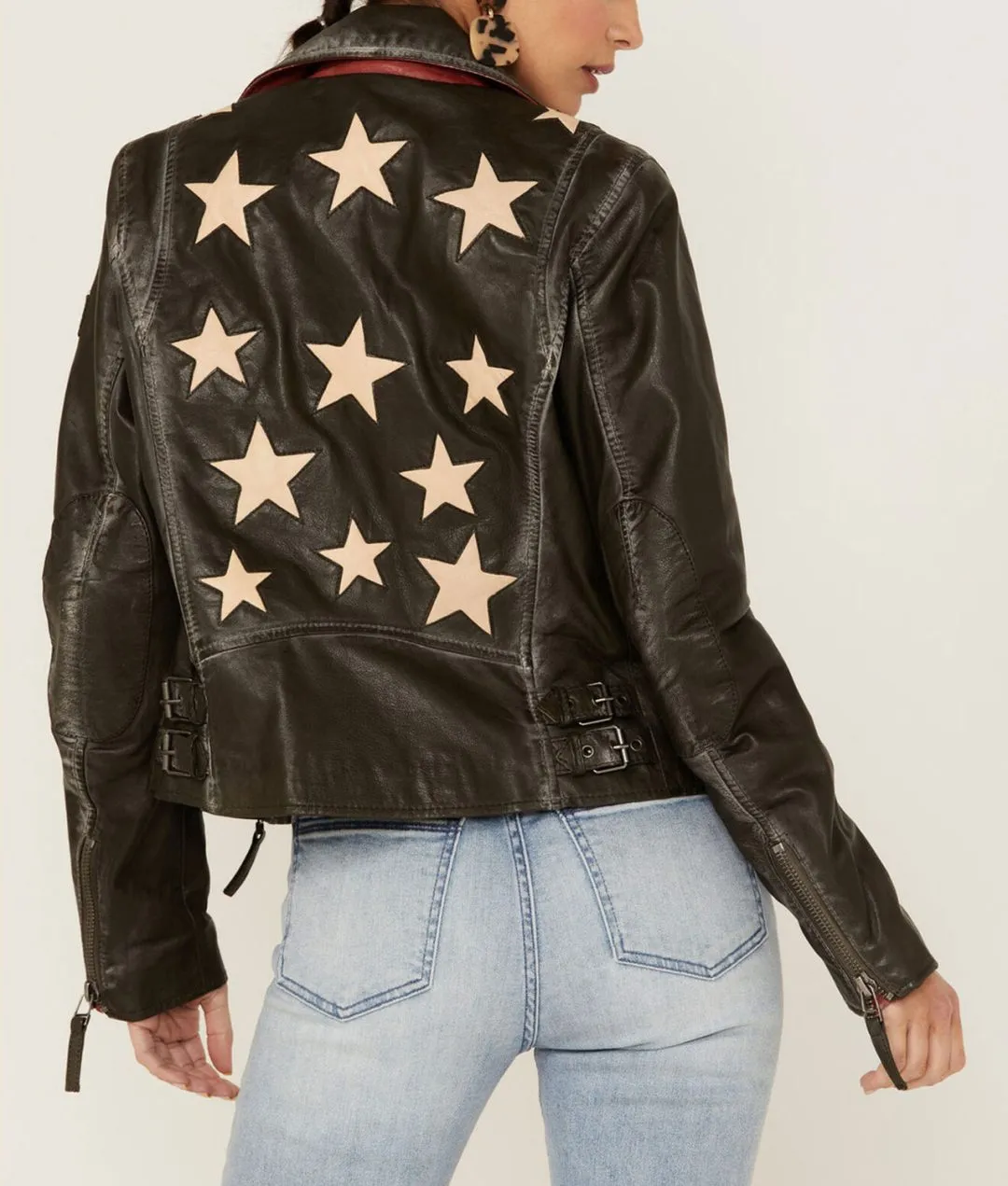 Women’s Christy Scatter Star Leather Jacket